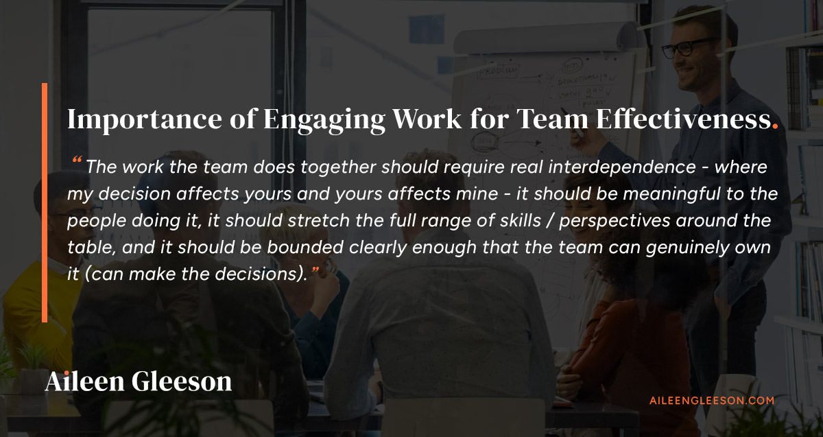 Importance of Engaging Work for Team Effectiveness - Aileen Gleeson